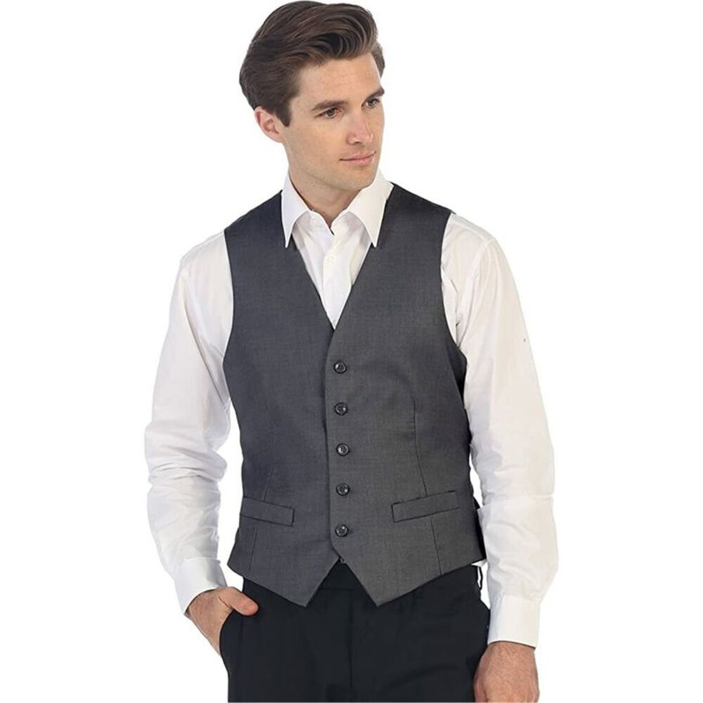 Gioberti Mens Solid Five Button Vest, NWT
